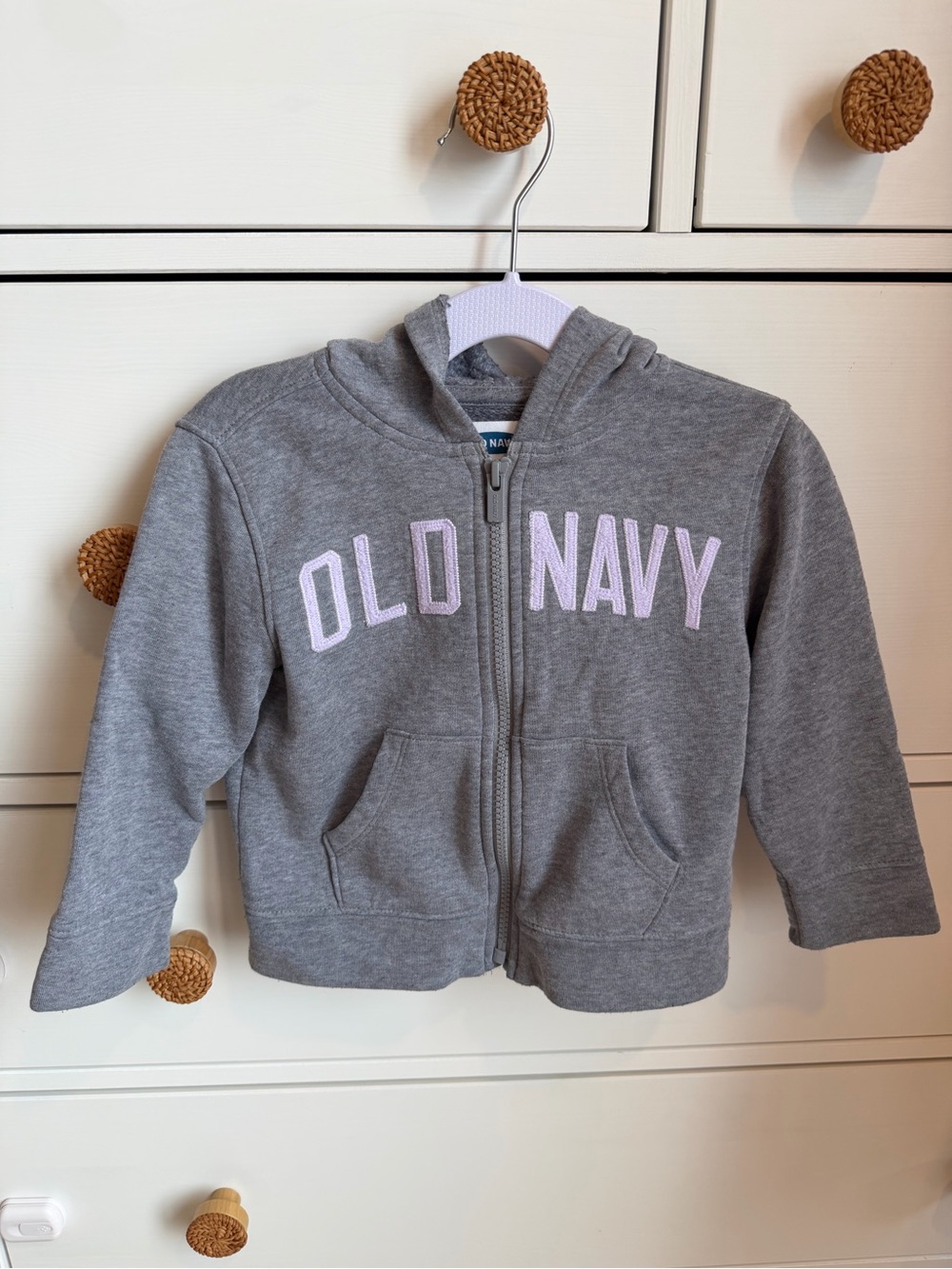 Old Navy Gray Hoodie Zip-Up Sweatshirt for Kids 2T